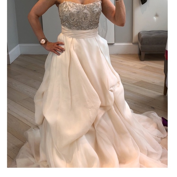 Anne Barge “Cherish” ballgown wedding dress + veil. Dress size 10 ALTERED. EUC. - Picture 3 of 7